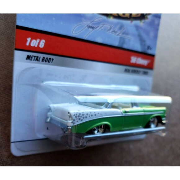 2009 Hot Wheels '56 CHEVY Metallic Green White Wayne's Holiday Garage 1/6  RRLW5 - Picture 8 of 16